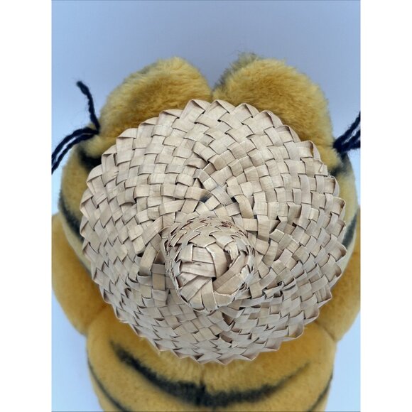 Vintage Garfield Cat Plush Stuffed Animal W/ straw hat Hawaiian Dakin 1978,1981 - Picture 5 of 13